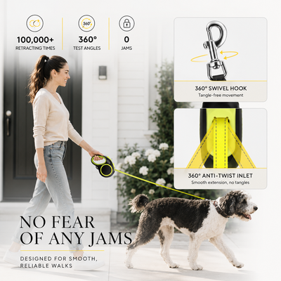 PawTime Reflective Retractable Leash