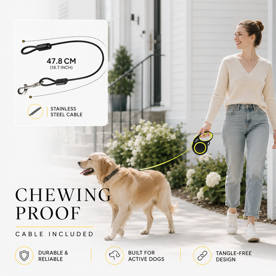 PawTime Reflective Retractable Leash