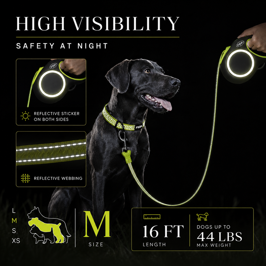 PawTime Reflective Retractable Leash