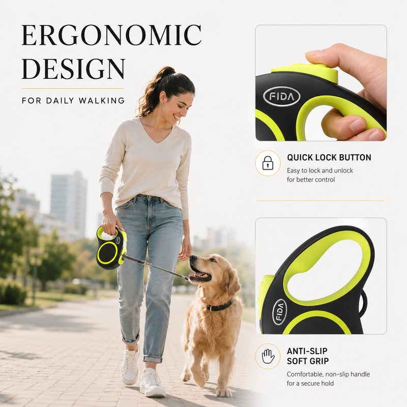 PawTime Reflective Retractable Leash