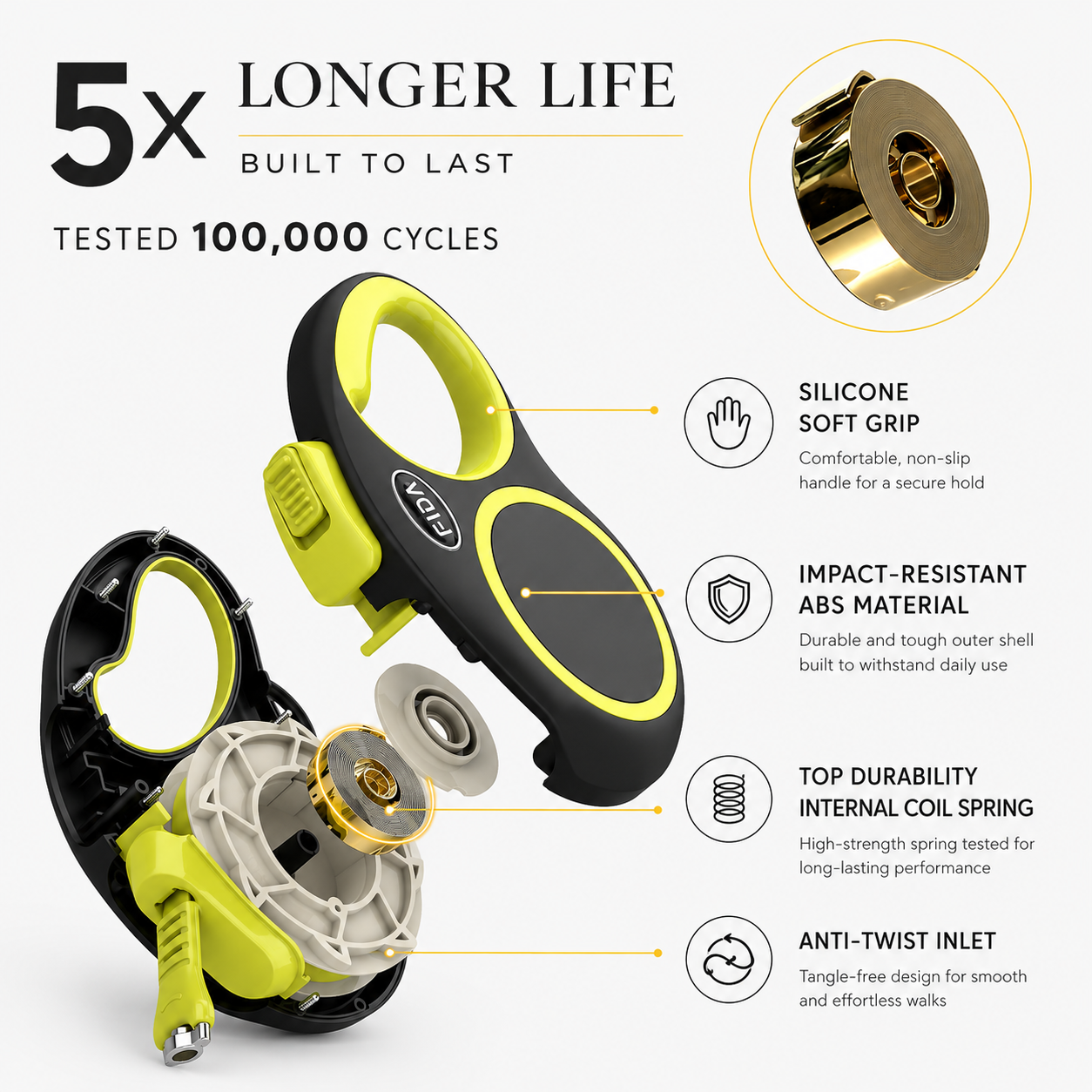 PawTime Reflective Retractable Leash