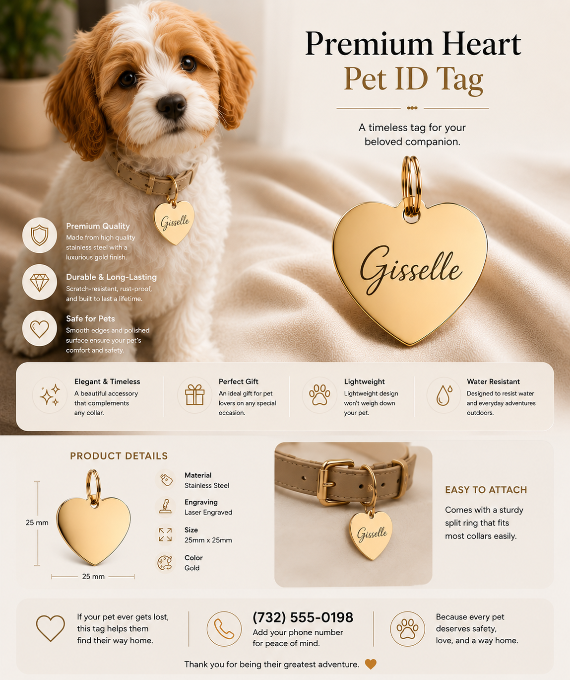PawTime Engraved ID Tag