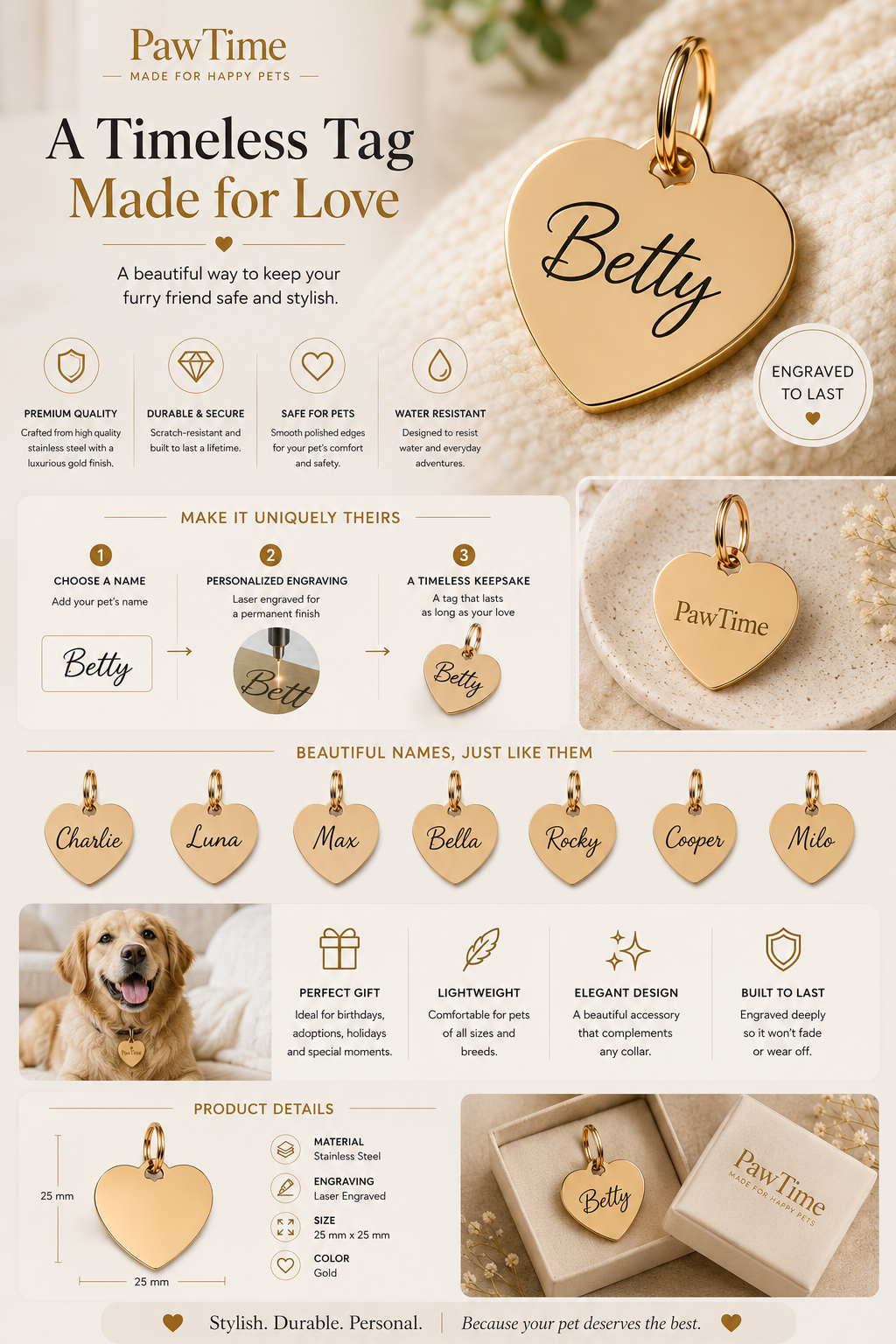 PawTime Engraved ID Tag