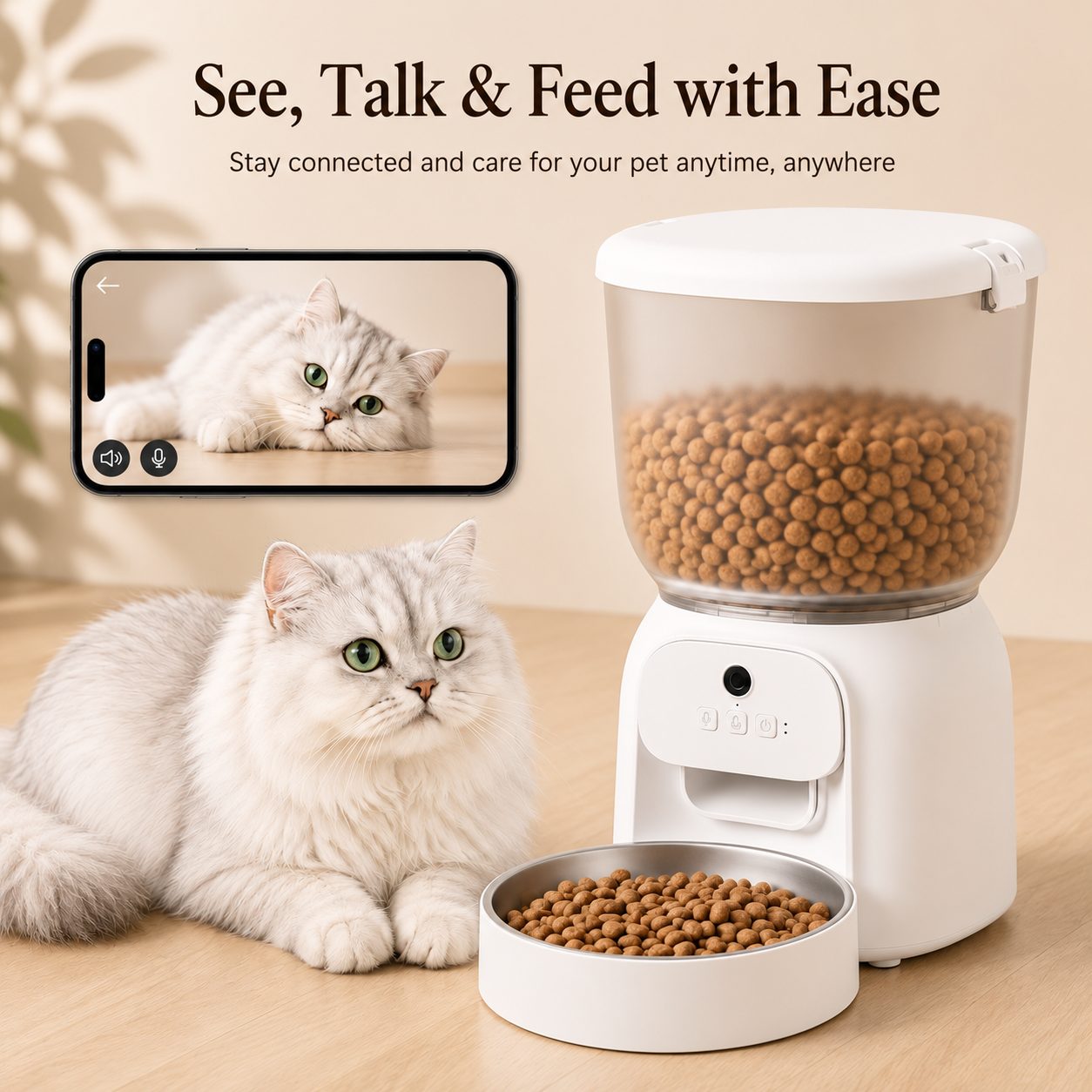 PawTime Smart WiFi Feeder — With Camera