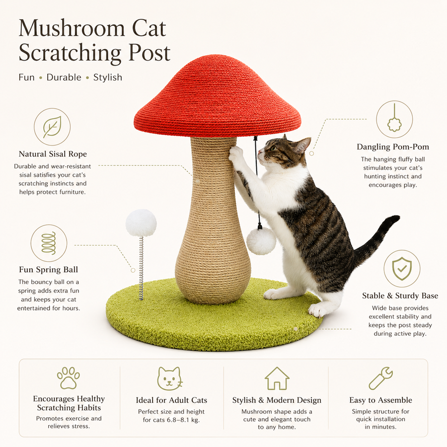 PawTime Mushroom Cat Scratcher